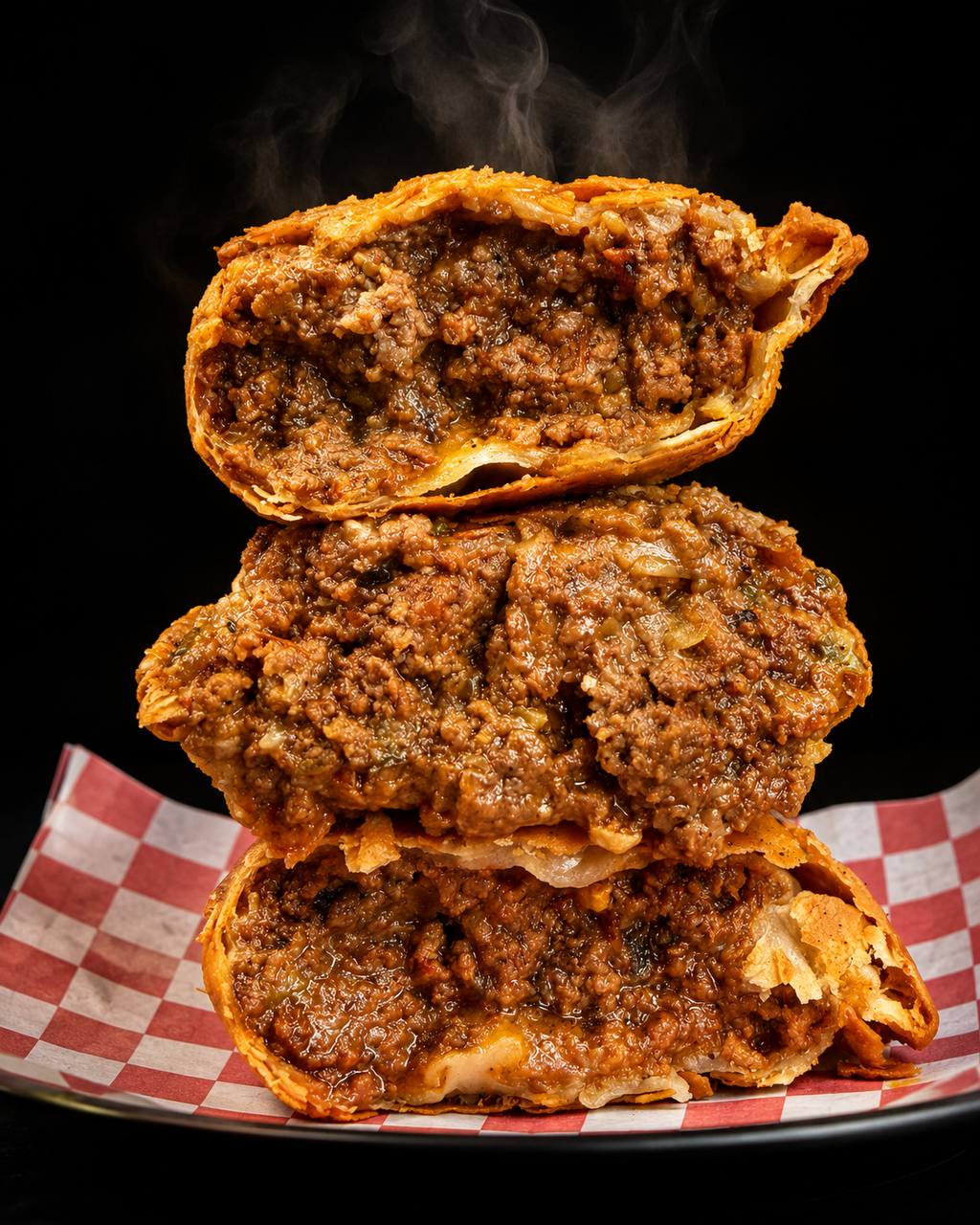 Boricua beef and cheese empanada
