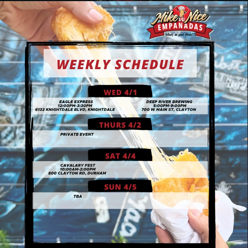 Weekly schedule